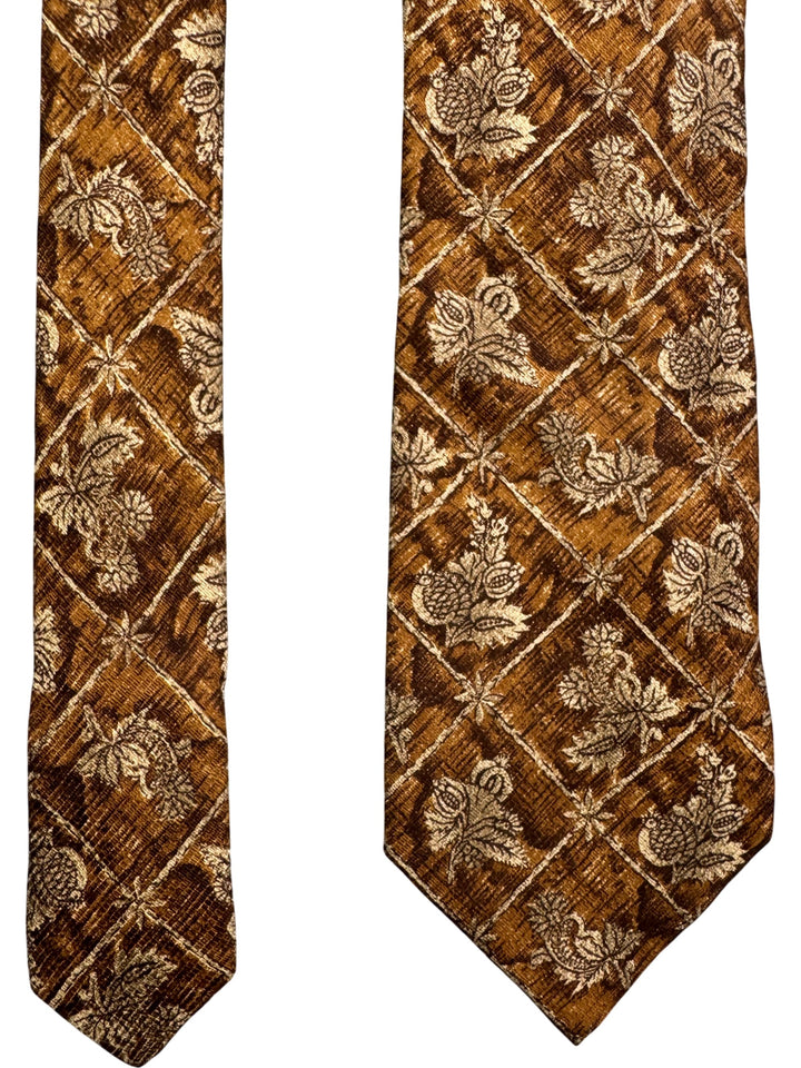 Kenzo Homme Brown Patterned Silk Necktie