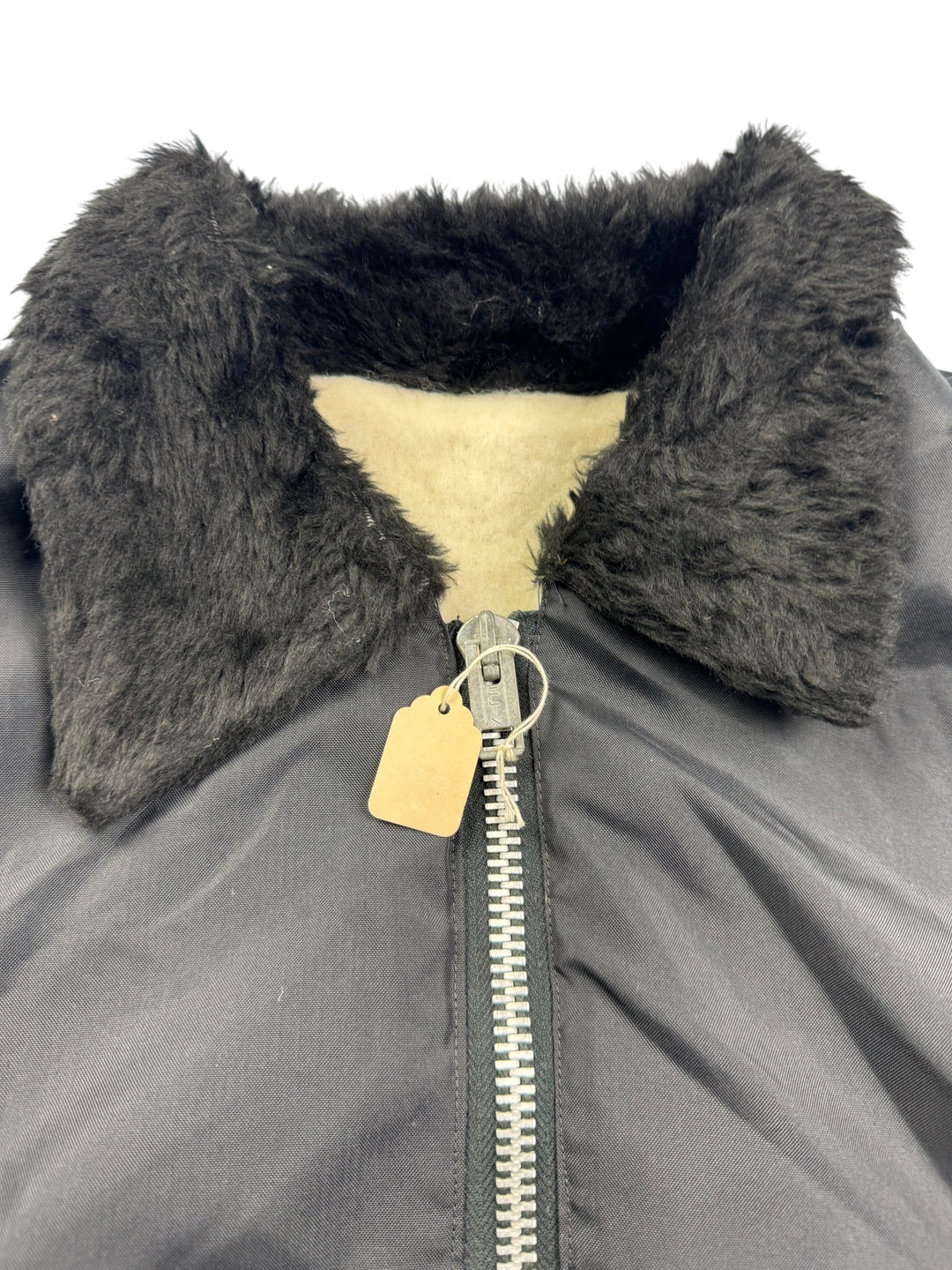 Embroidered Tiger Bomber Jacket with Faux Fur Collar - L