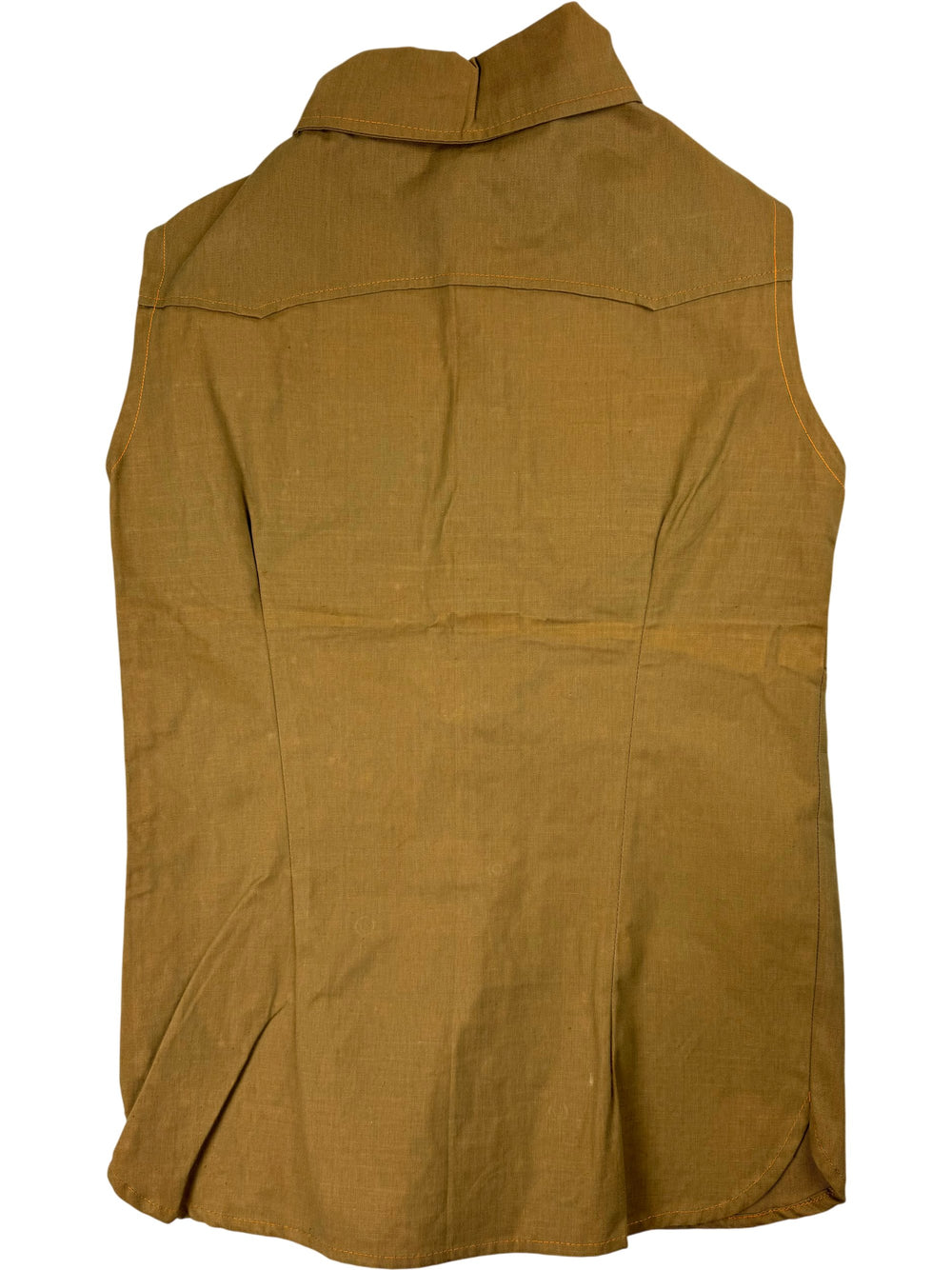 1970s Brown Button-Up Sleeveless Vest - Think Vintage