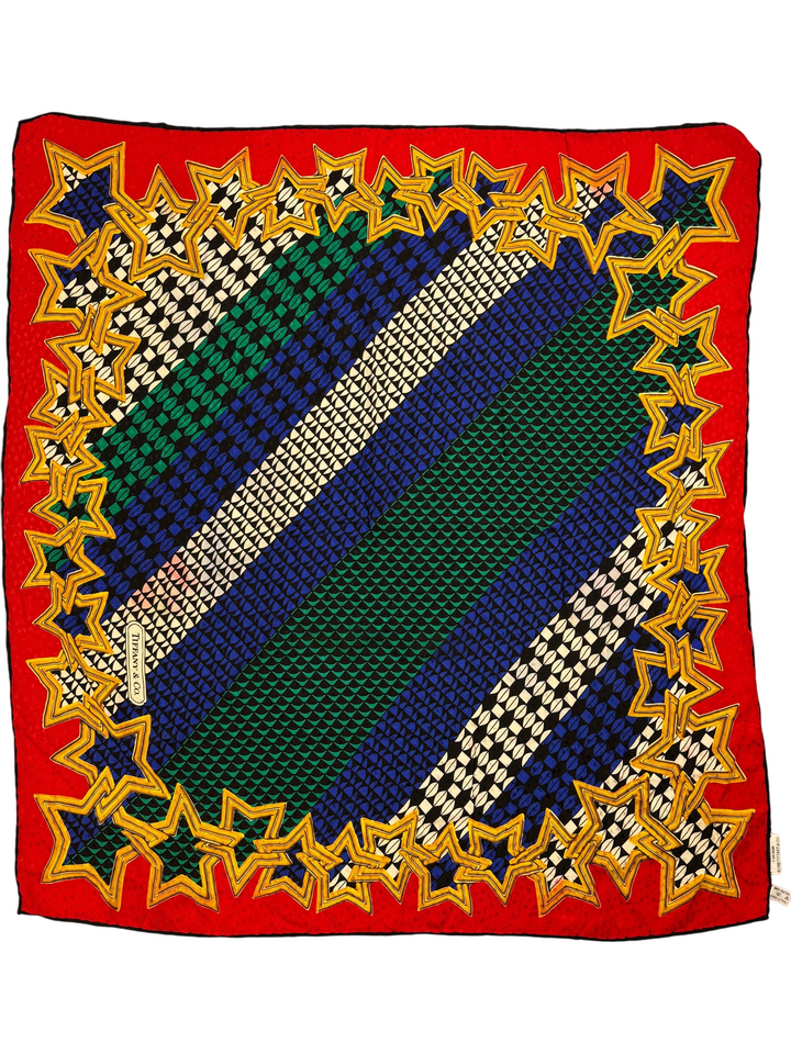 1980s Tiffany & Co Star Pattern Silk Scarf - Think Vintage
