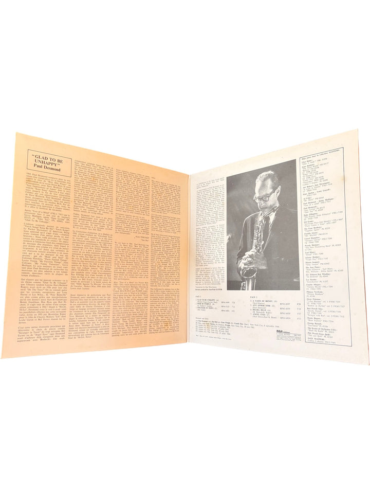 Paul Desmond 'Glad To Be Unhappy' Vinyl Record - Good