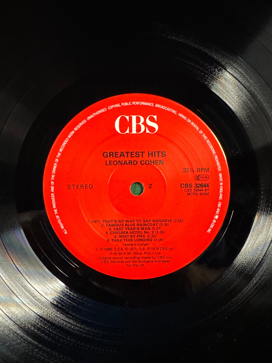 Leonard Cohen Greatest Hits Vinyl Record - Think Vintage
