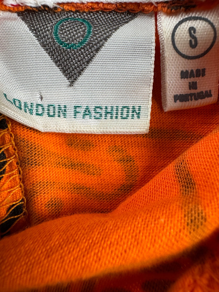 London Fashion Orange Graphic Tank Top - S