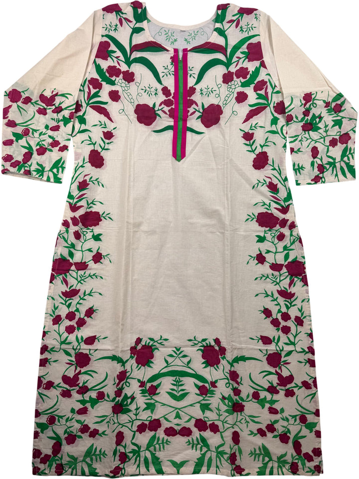 Floral Patterned Long Sleeve Dress - M - Think Vintage