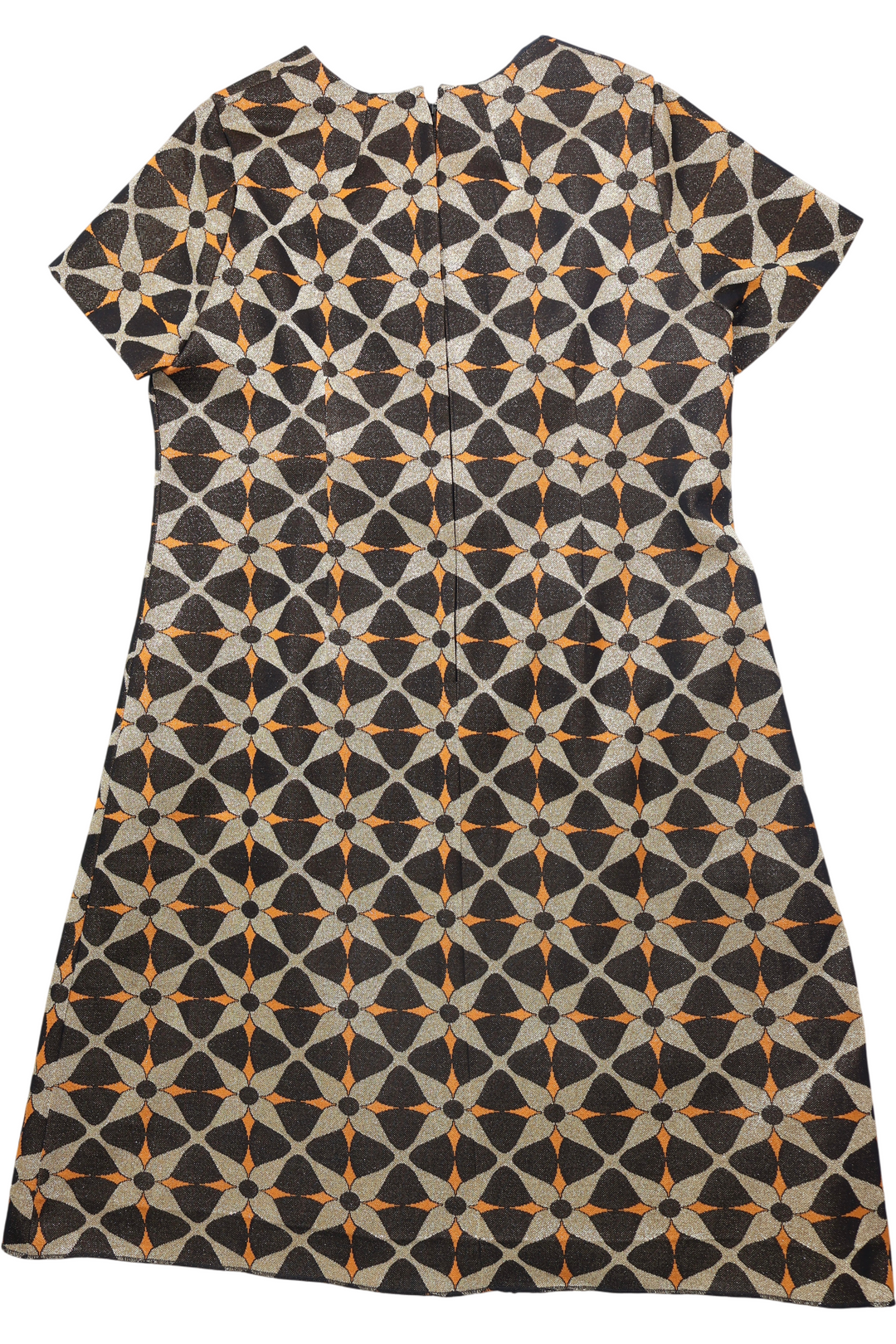 70's Geometric Patterned Short Sleeve Dress - M/L - Think Vintage ltd