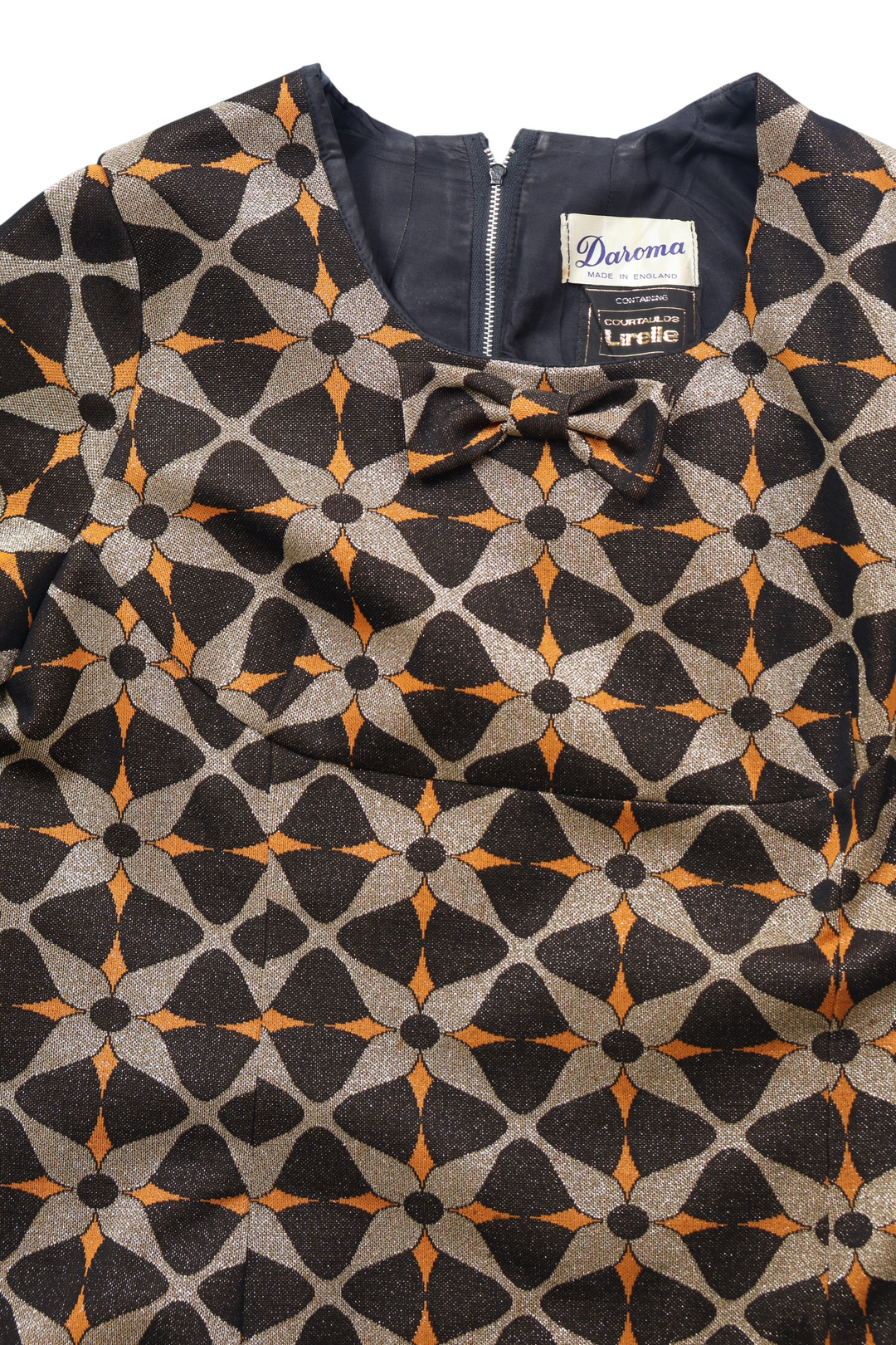 70's Geometric Patterned Short Sleeve Dress - M/L - Think Vintage ltd
