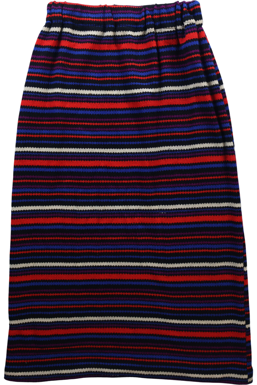 70's Wool Stripe Maxi Skirt - XXL - Think Vintage