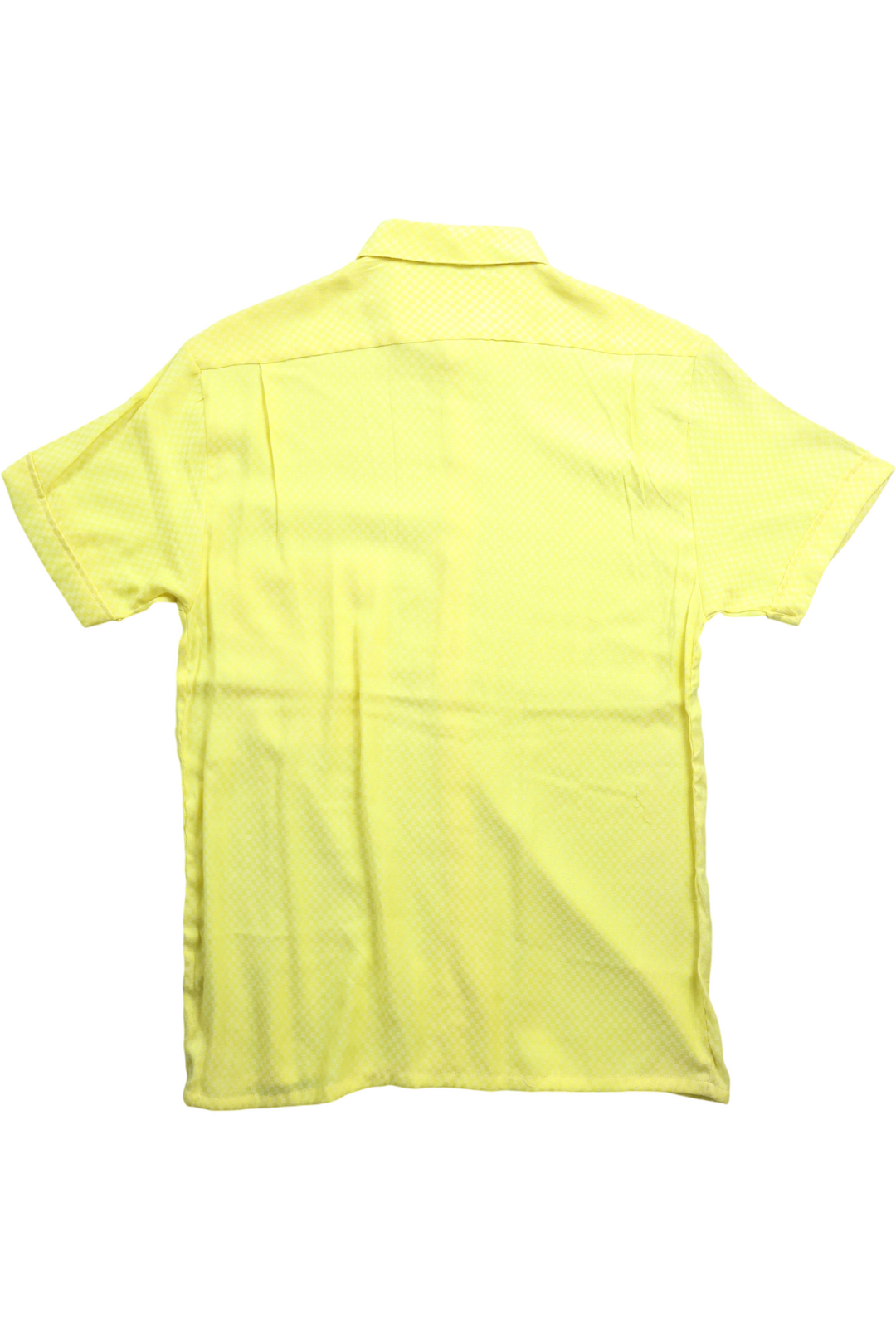 1980s Yellow Checked Short Sleeve Shirt - XL - Think Vintage