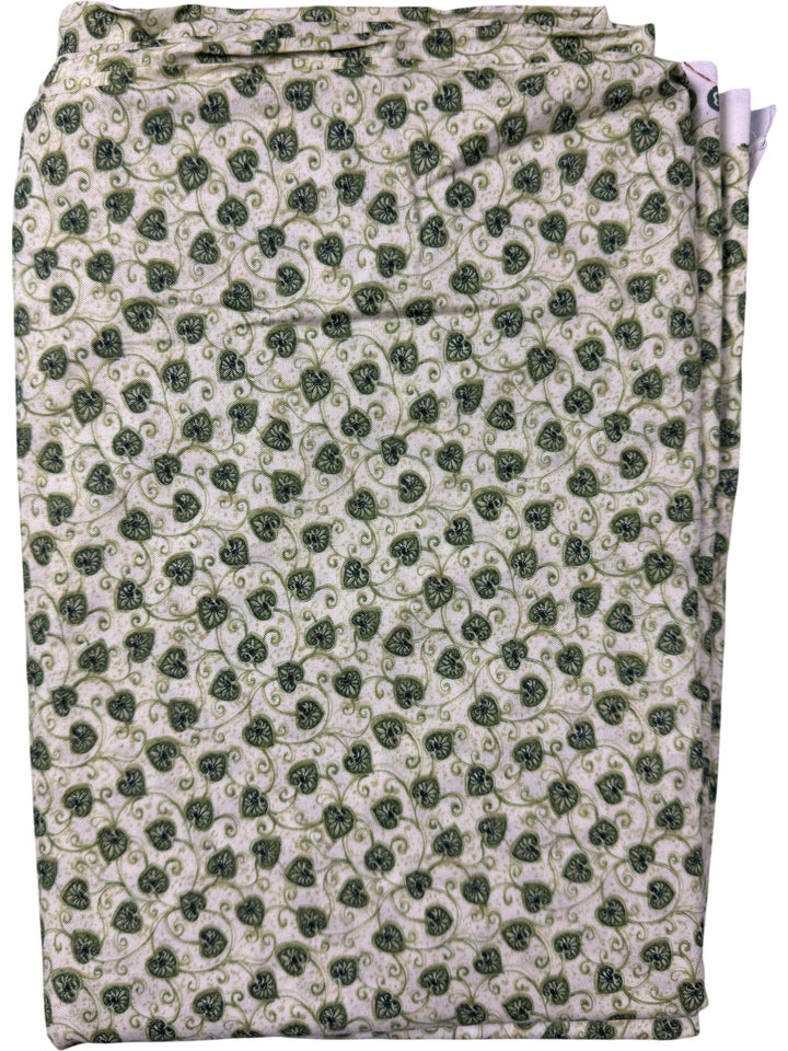 Green Floral Pattern Cotton Fabric