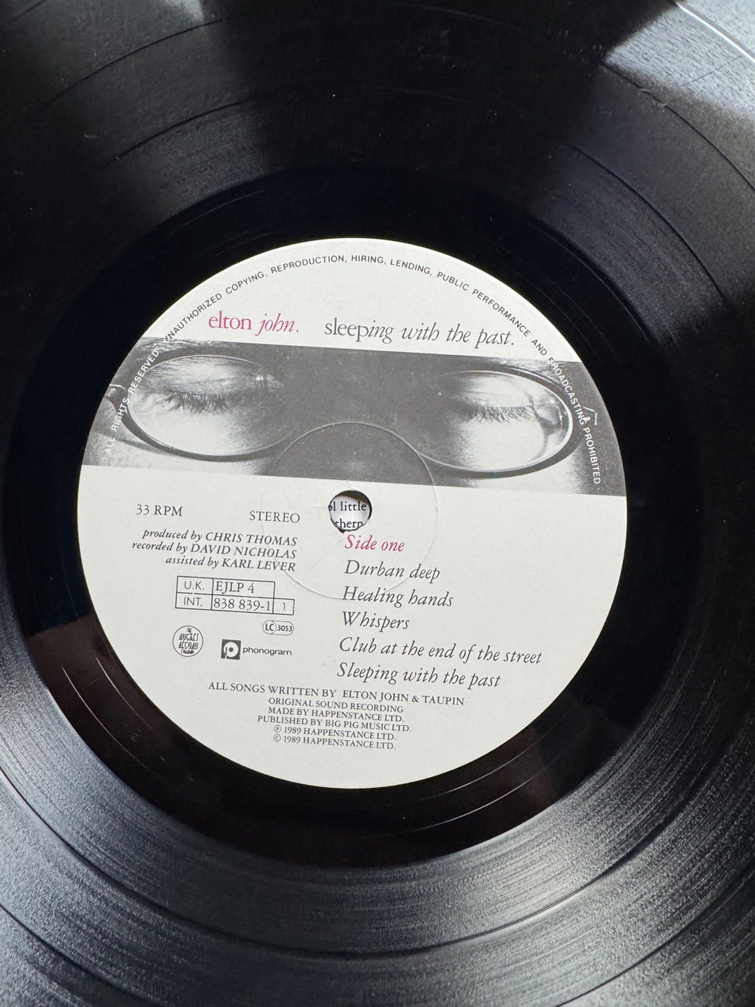 Elton John Sleeping With The Past Vinyl - Very Good+