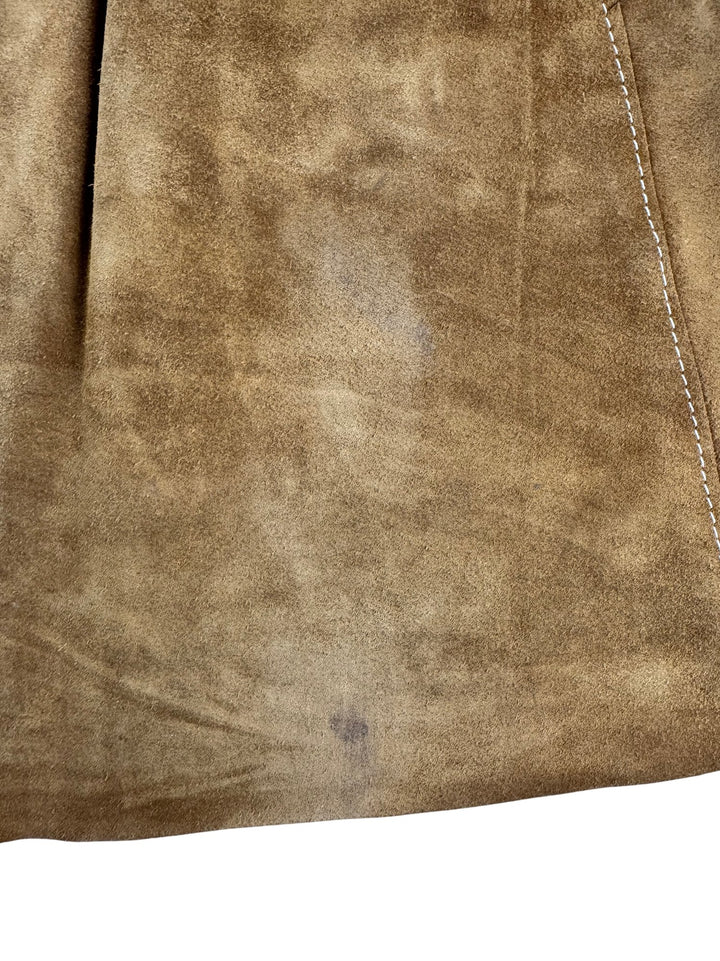 Brown Suede A-Line Skirt - W27
