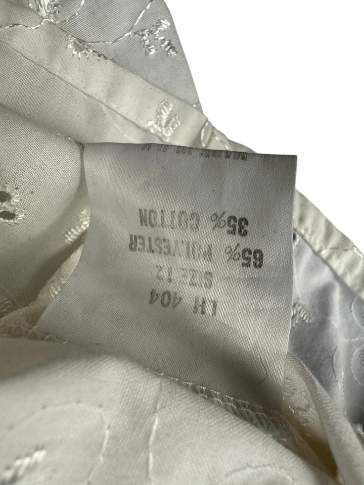 70s Embroidered White Blouse - Think Vintage