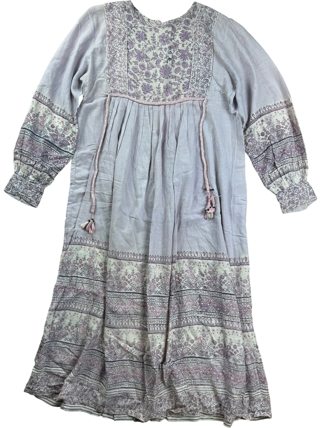 70s Floral Cotton Maxi Dress - M - Think Vintage ltd