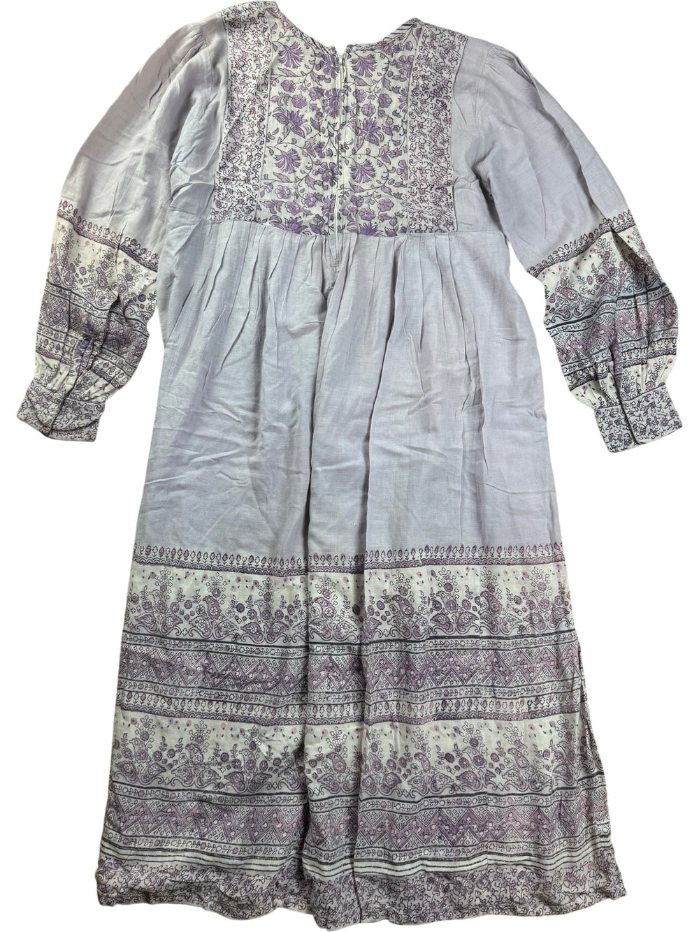 70s Floral Cotton Maxi Dress - M - Think Vintage ltd