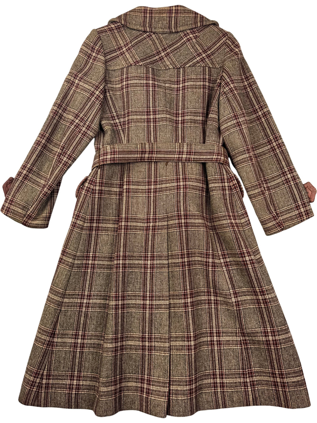 70s Plaid Wool Blend Overcoat - Think Vintage