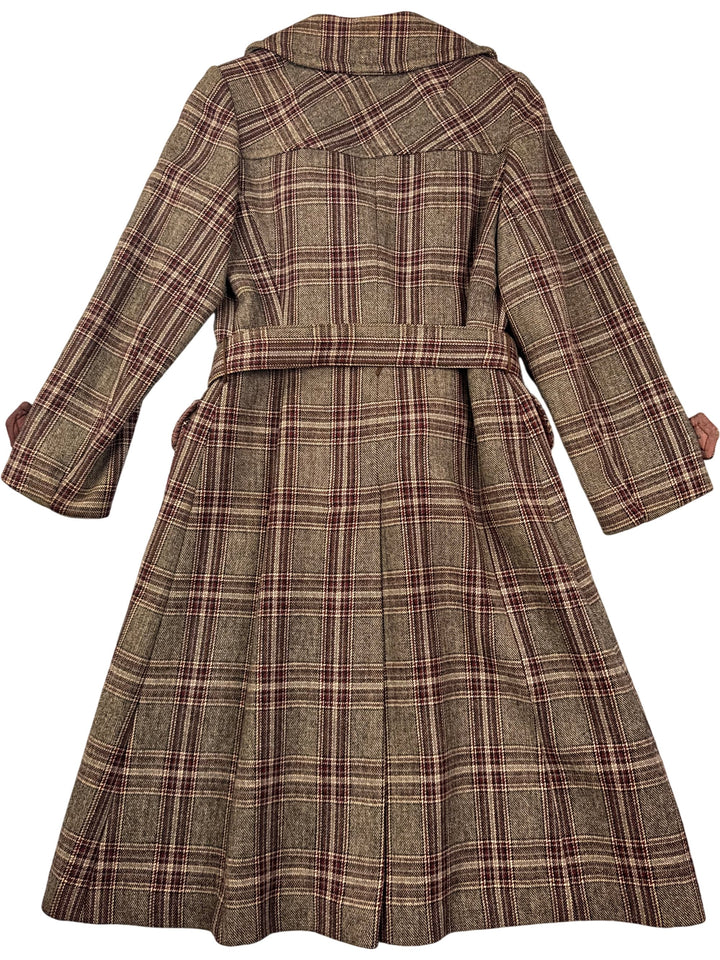 70s Plaid Wool Blend Overcoat - Think Vintage