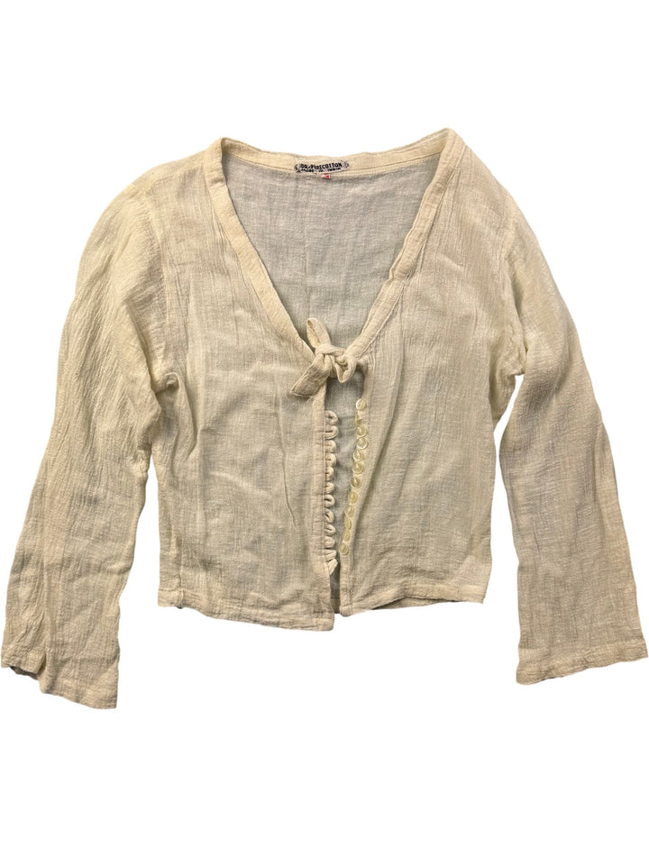 70s Pure Cotton Button-Up Top - S - Think Vintage ltd