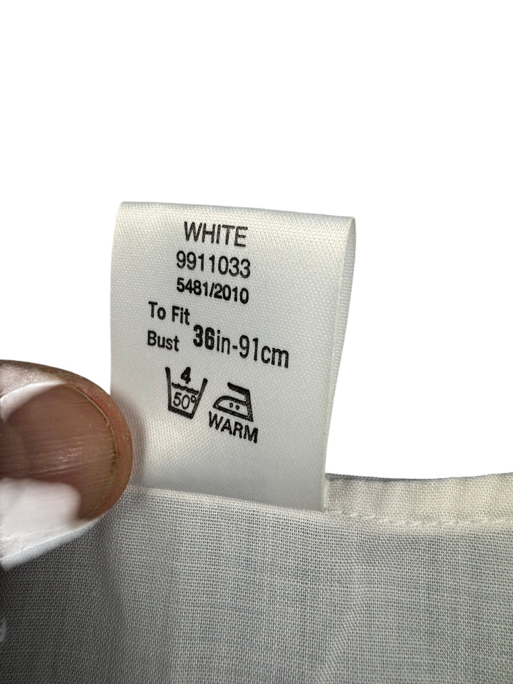 70s White Lace Detail Blouse - M - Think Vintage ltd