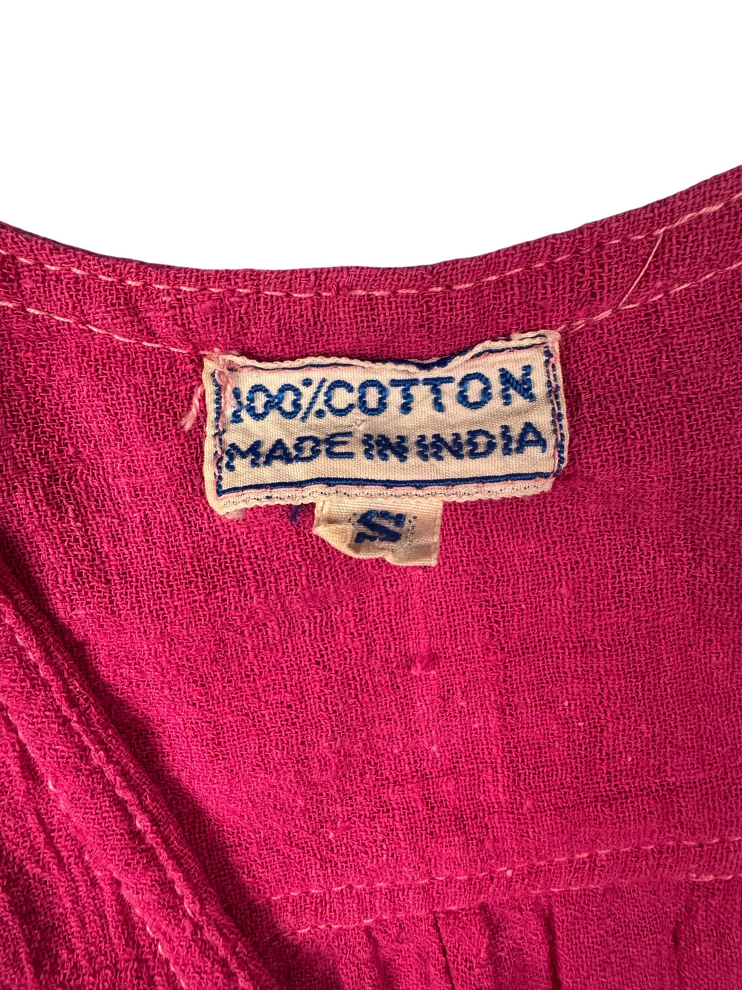 1970s Pink Cotton Short Sleeved Blouse