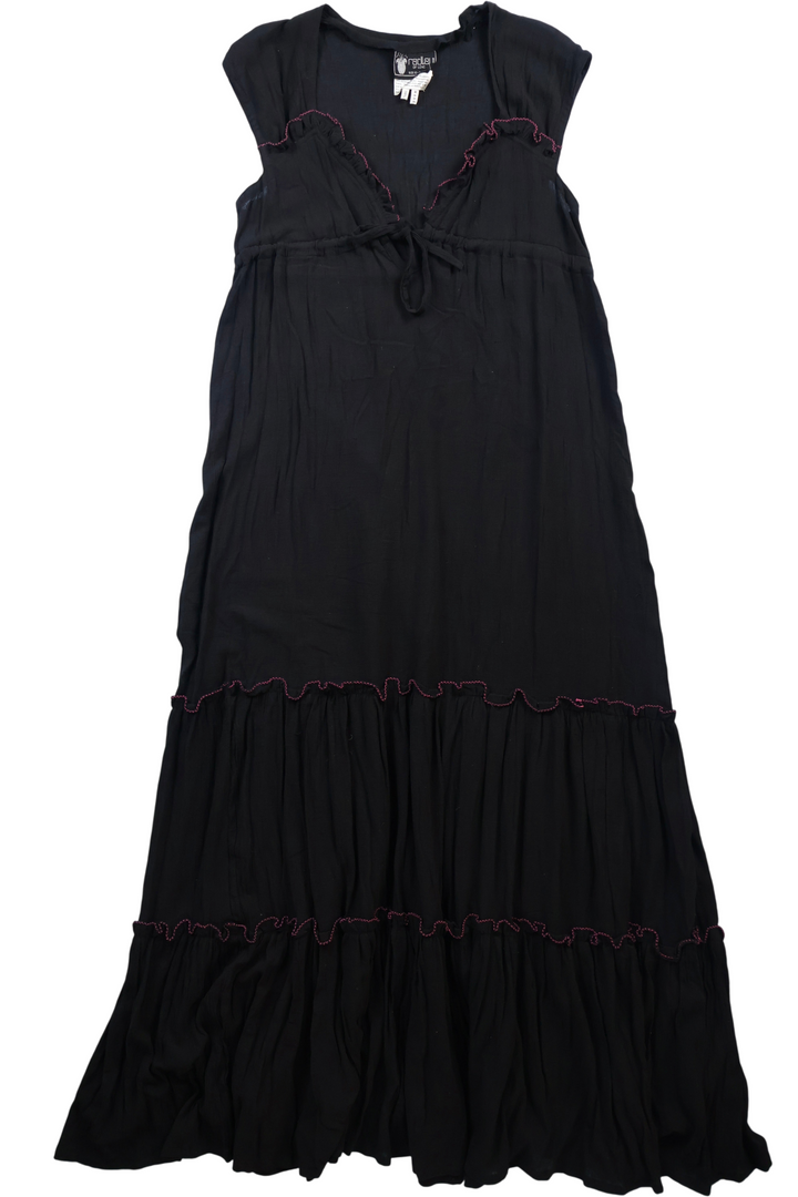 Radley Sleeveless Black Maxi Dress - M - Think Vintage