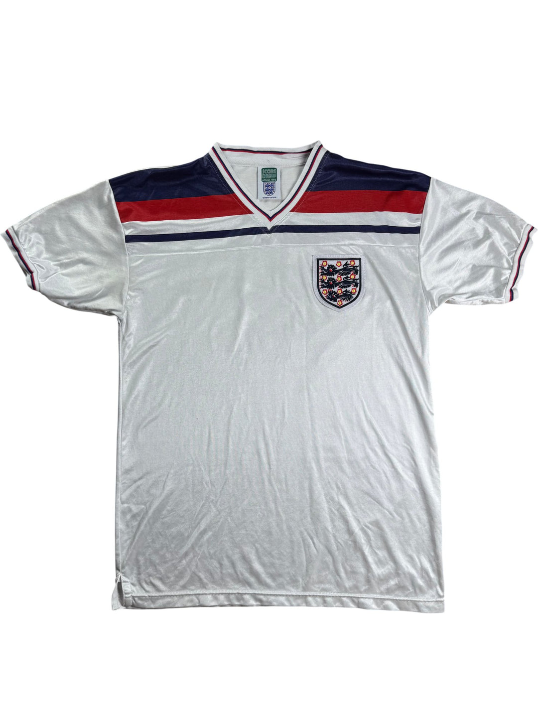 England Score Draw Retro Football Shirt - L