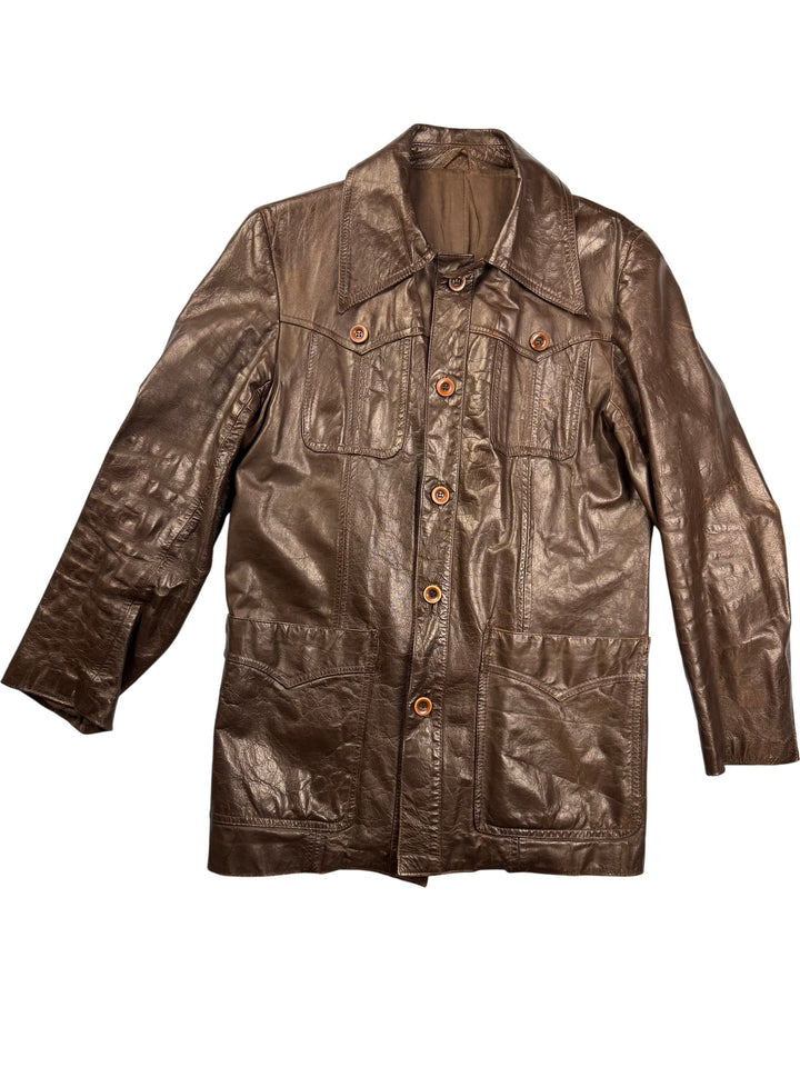 Skindeep Leather Brown Jacket - M