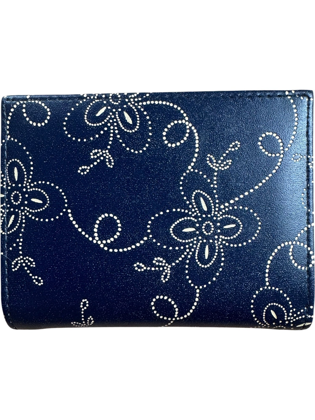 Christian Dior Blue Floral Pattern Wallet