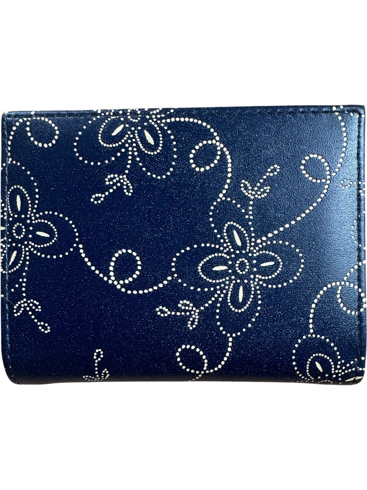 Christian Dior Blue Floral Pattern Wallet
