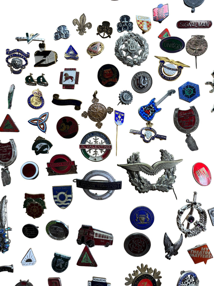 Assorted Collectible Pins and Badges Set
