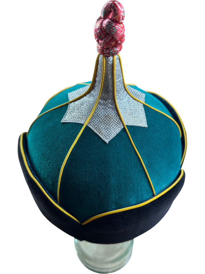 Traditional Green and Black Mongolian Hat