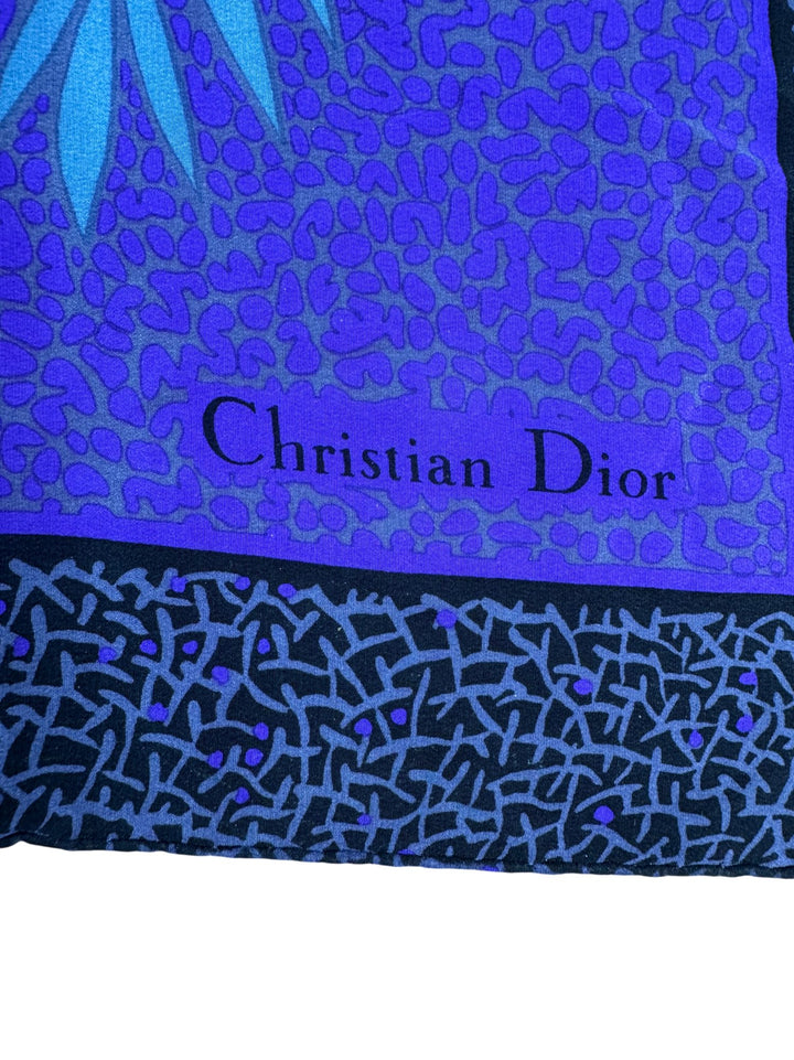Christian Dior Leopard Print Silk Scarf