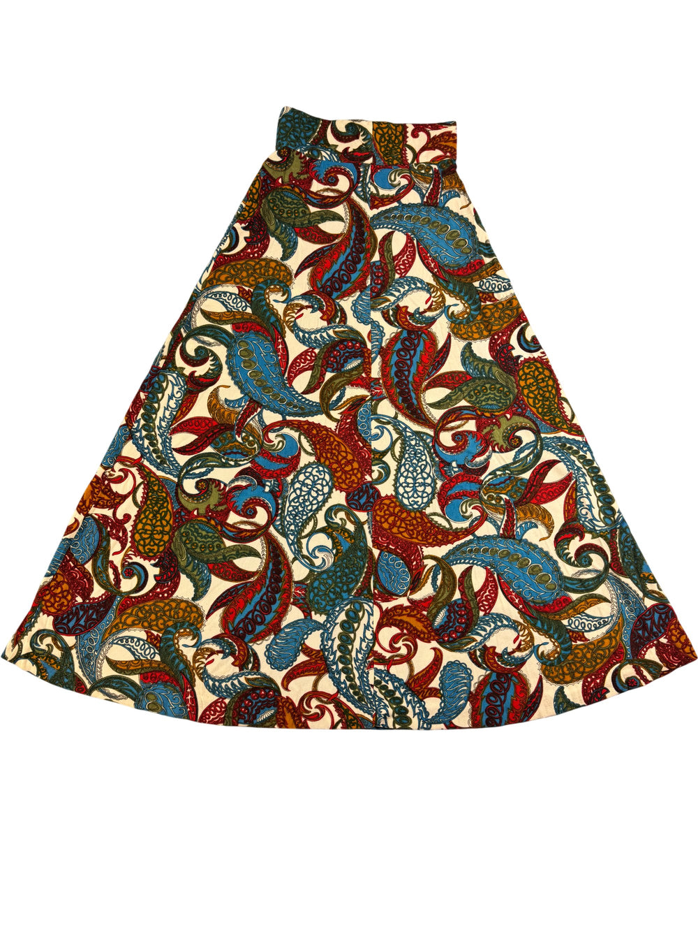 60s Paisley Pattern A-Line Skirt - Think Vintage