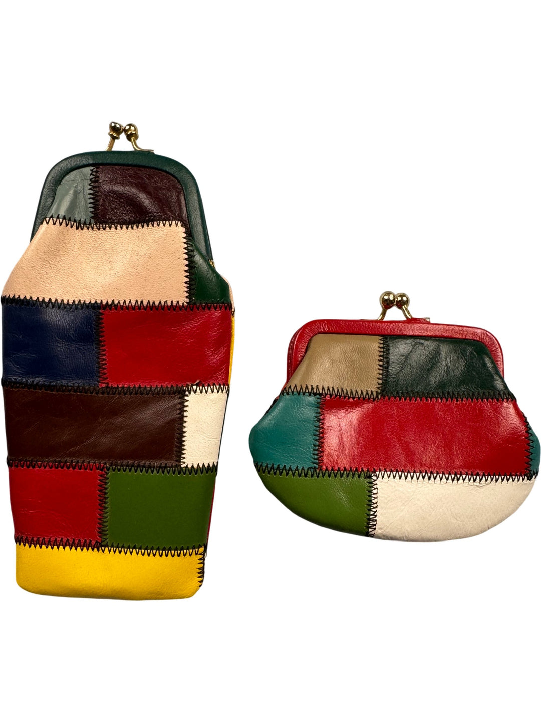 Patchwork Leather Wallet Set - Think Vintage