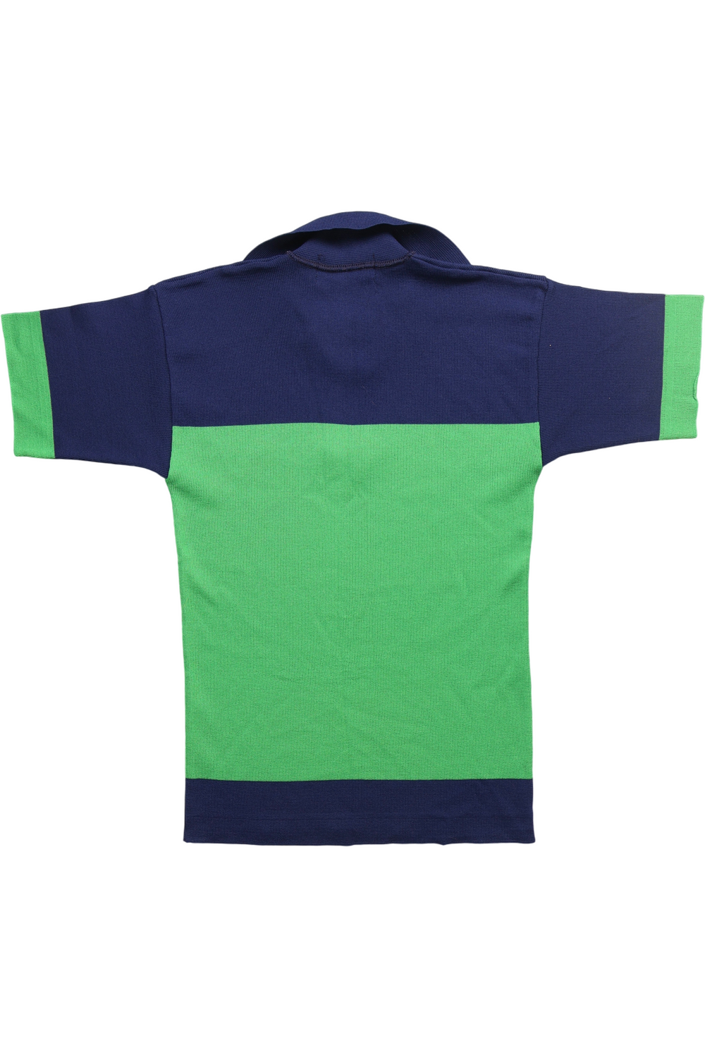 1980s Yellow Dot Green and Blue Sports Polo Shirt - Think Vintage