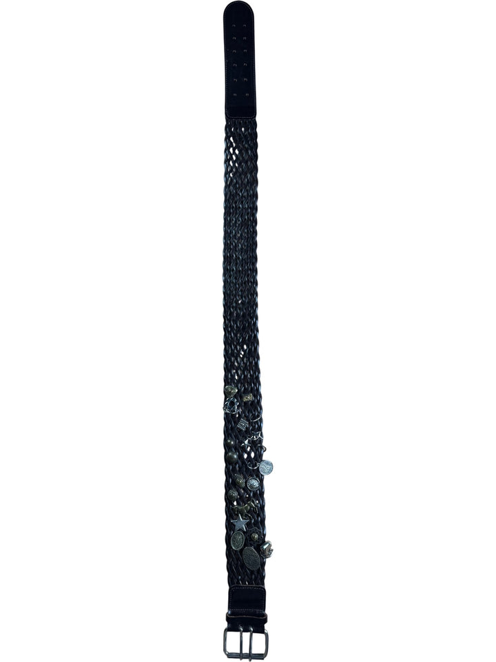 Orca Black Braided Leather Belt - W34-40
