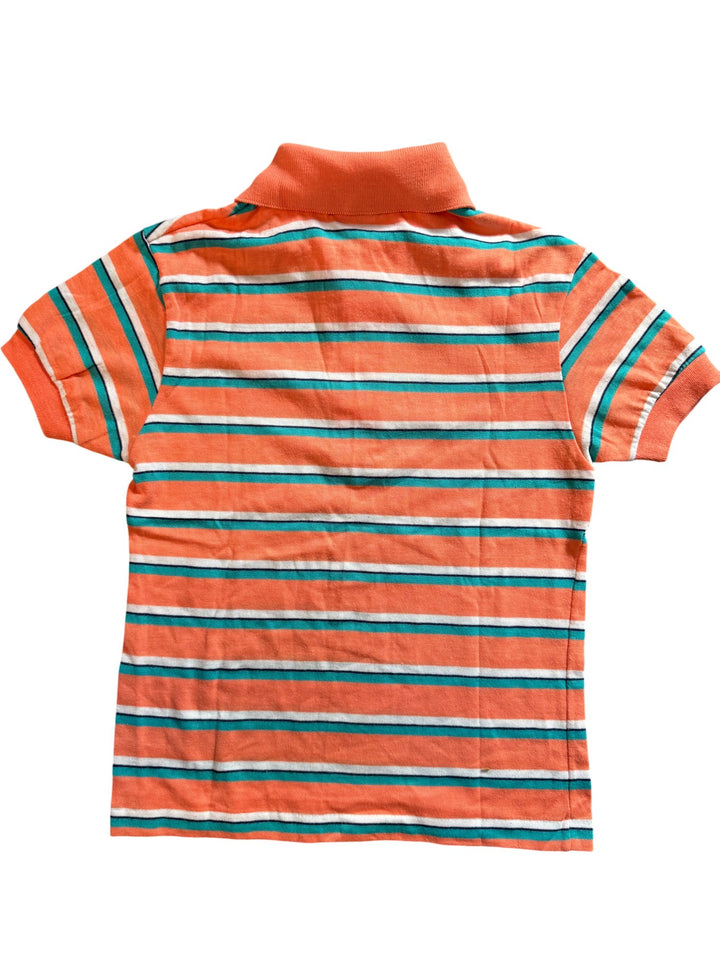 1980s Sears Striped Short Sleeve Polo Shirt - Age 8/9