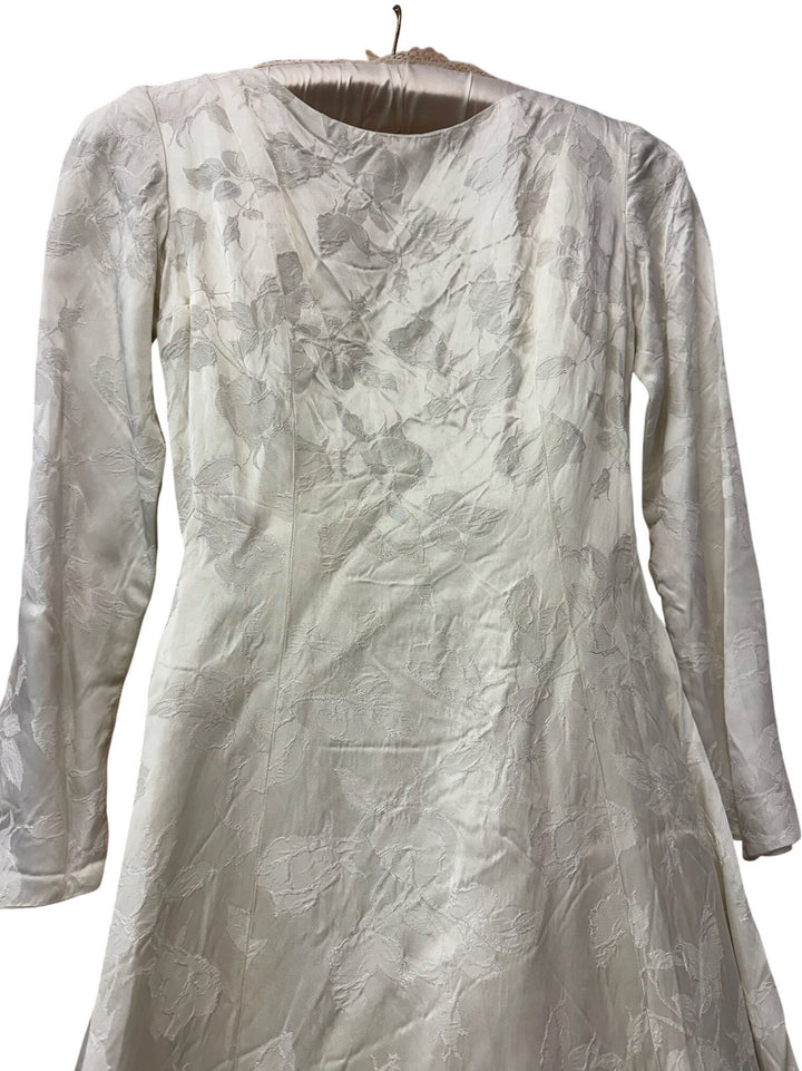 Vintage Satin Floral Wedding Dress