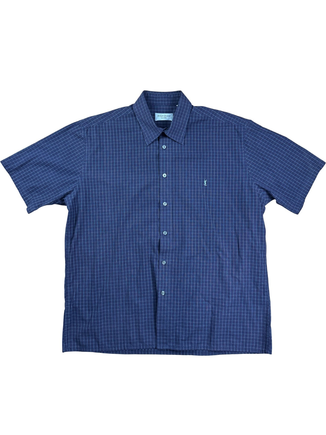 Yves Saint Laurent Checked Short Sleeve Shirt - XXL