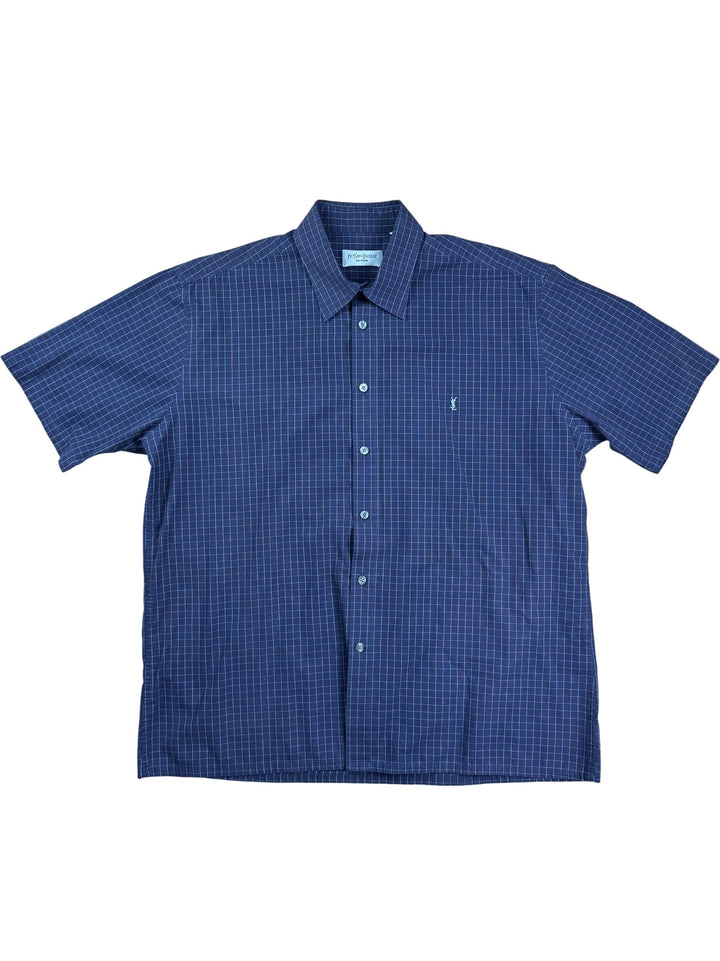 Yves Saint Laurent Checked Short Sleeve Shirt - XXL