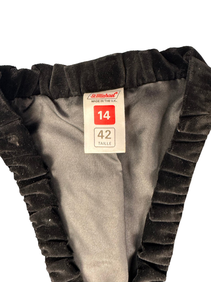 St Michael Black Velvet Dress Ensemble - S