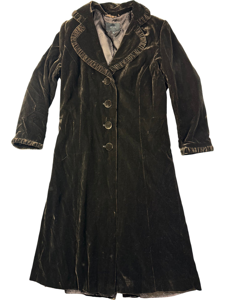 Per Una Velvet Long Coat - M