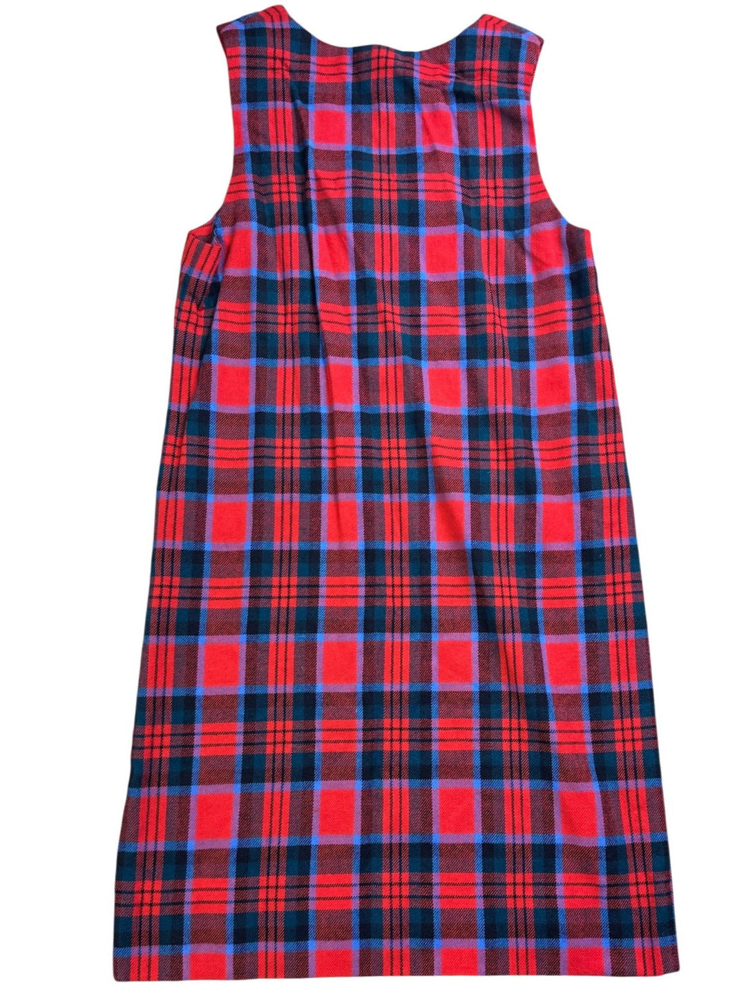 Red Checkered Sleeveless Shift Dress