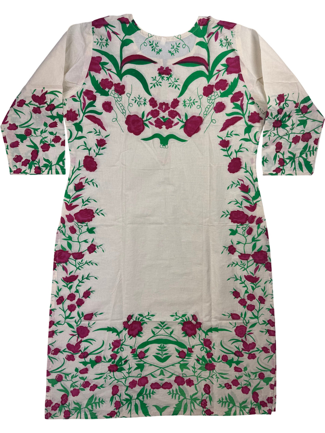 Floral Patterned Long Sleeve Dress - M - Think Vintage