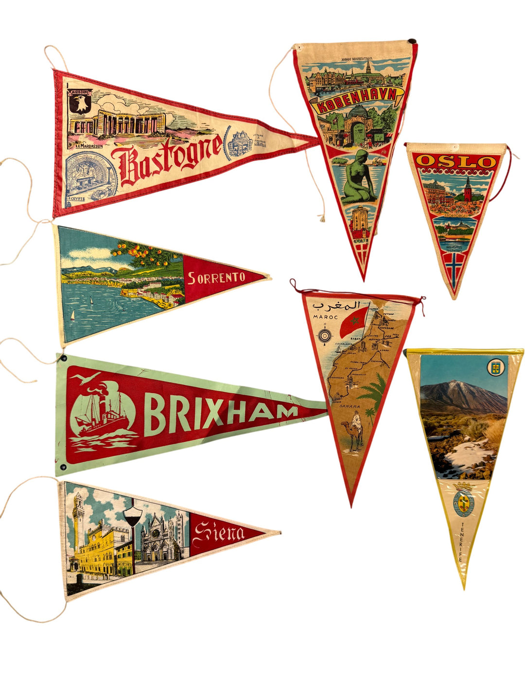 Collection Of Vintage Souvenir Pennants