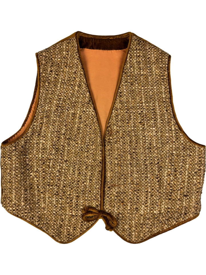 1970s Textured Knit Vest and Skirt Set - M