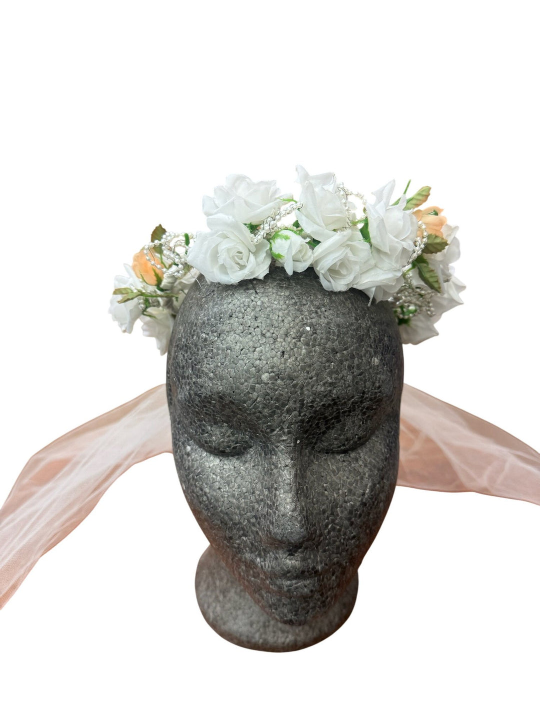 Floral Bridal Hair Wreath With Veil