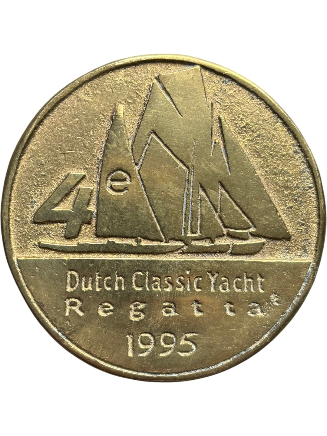 1995 Dutch Classic Yacht Regatta Historical Medallion Brass - Think Vintage