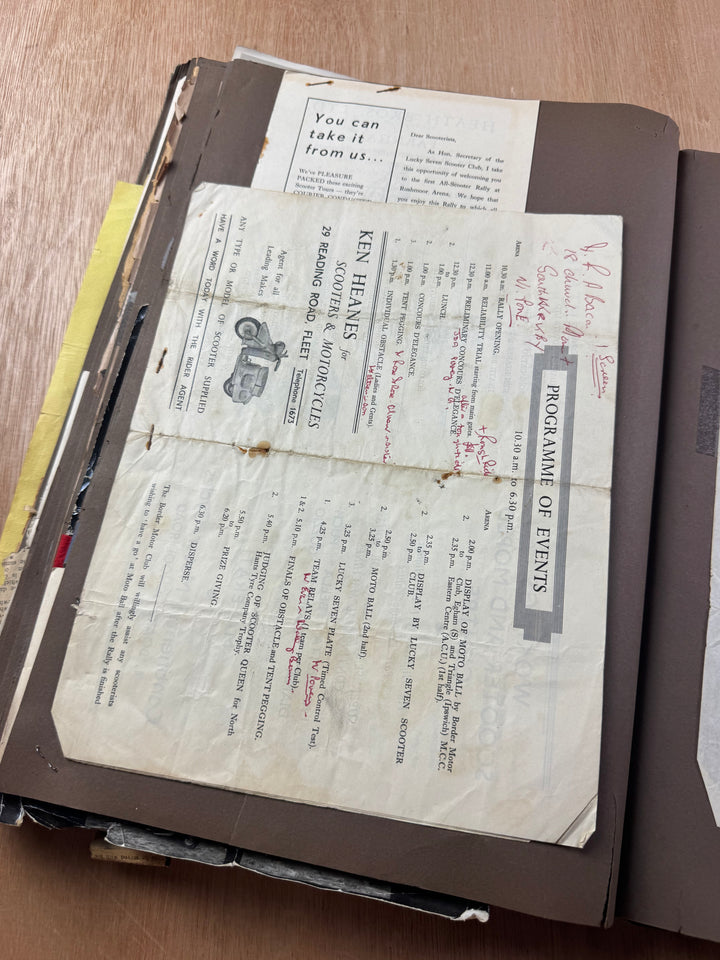 Vintage Scooter Archive Scrapbook – Original Photos, Newspaper Cuttings, Posters & Ephemera