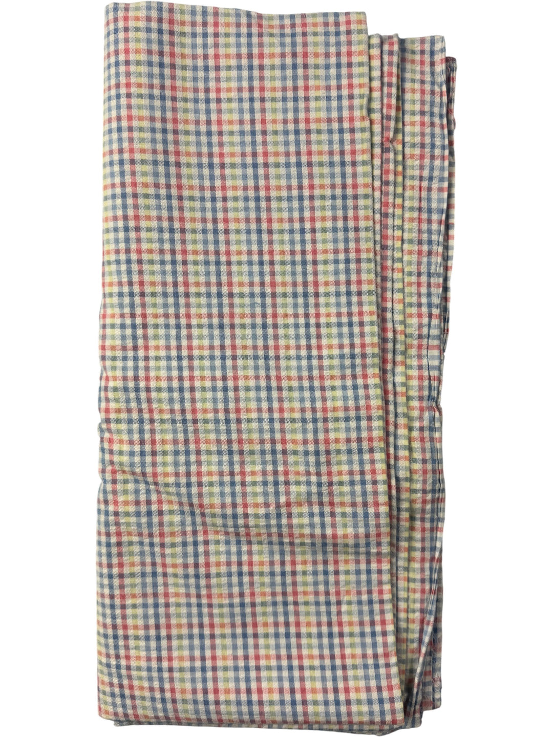 Multicolour Checkered Cotton Fabric - Think Vintage