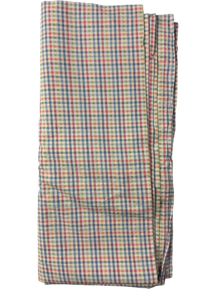 Multicolour Checkered Cotton Fabric - Think Vintage